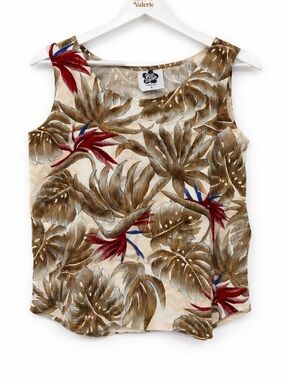 Hilo Hattie Hawaii Shirt Sleeveless Tropical Size Small Vintage